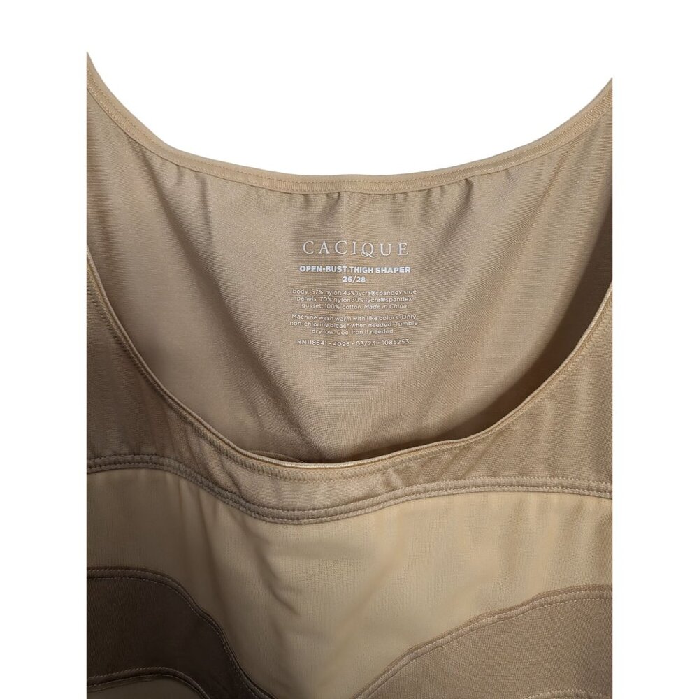 Cacique Open-Bust Thigh Shaper 26/28 Black Nylon Spandex Level 3 Max Contouring - Picture 14 of 16